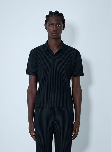 Pleated Polo Shirt Homme Plissé Issey Miyake Pleated Polo Shirt Black hmp0162005