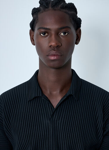 Pleated Polo Shirt Homme Plissé Issey Miyake Pleated Polo Shirt Black hmp0162005