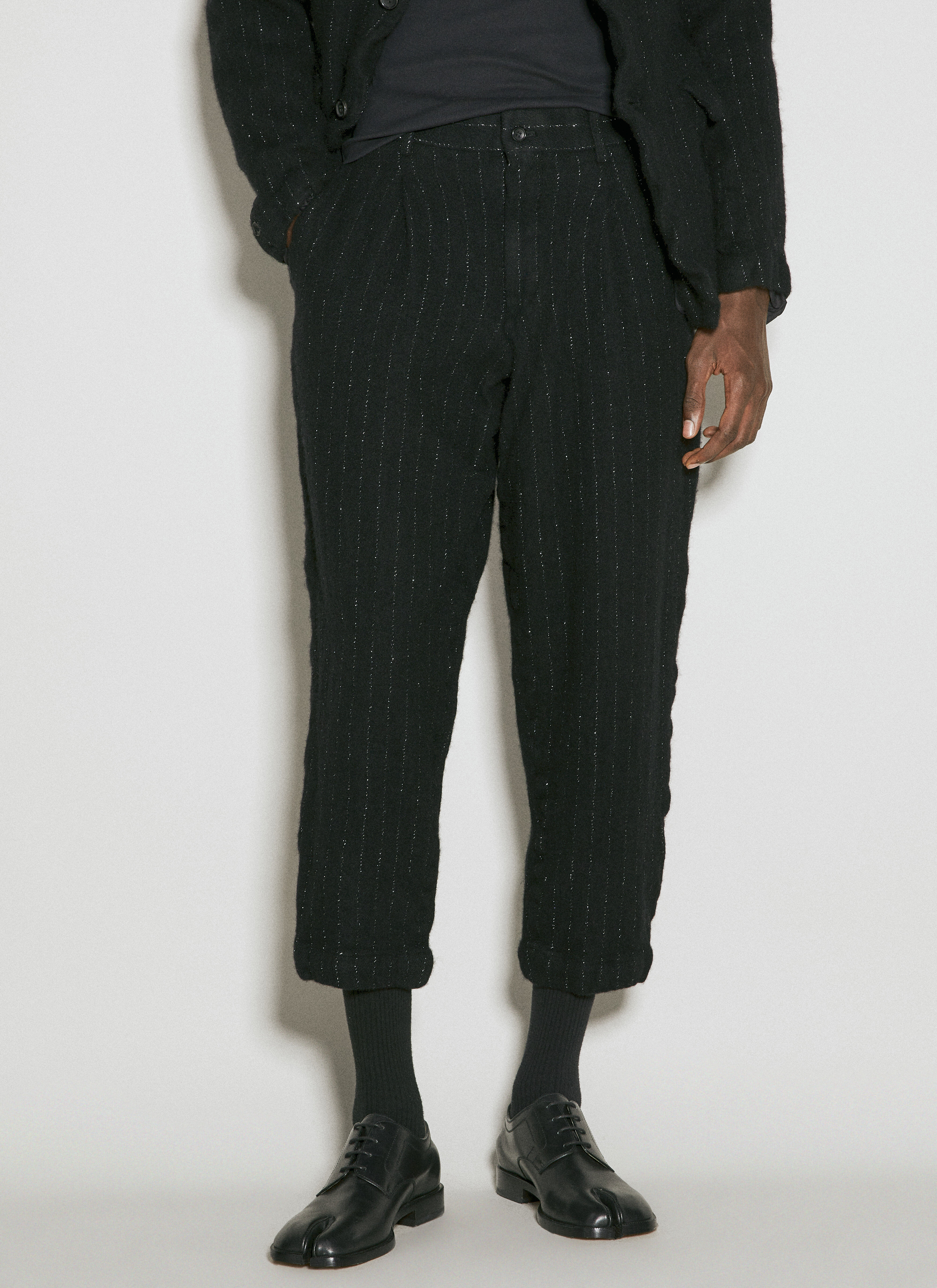 Comme des Garçons Homme Plus Men's' Lame Pinstripe Pants in
