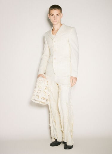 Single-Breasted Wool-Blend Blazer Comme des Garçons Homme Plus Single-Breasted Wool-Blend Blazer Cream hpl0158004