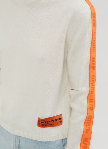 Cropped CTNMB Ribbed Turtle Neck Sweater Heron Preston Cropped CTNMB Ribbed Turtle Neck Sweater White hrp0234009