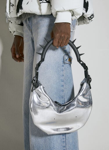 Spike Handle Half Moon Shoulder Bag Innerraum Spike Handle Half Moon Shoulder Bag Silver inn0354005