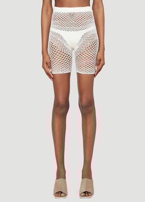 Isa Boulder Memory Crochet Shorts White isa0242011