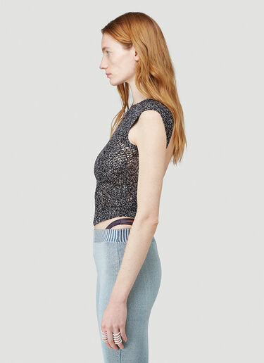 Isa Boulder Scan Crochet Top Black isa0244005
