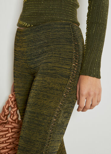 Tent Flared Knit Pants Isa Boulder Tent Flared Knit Pants Green isa0253007