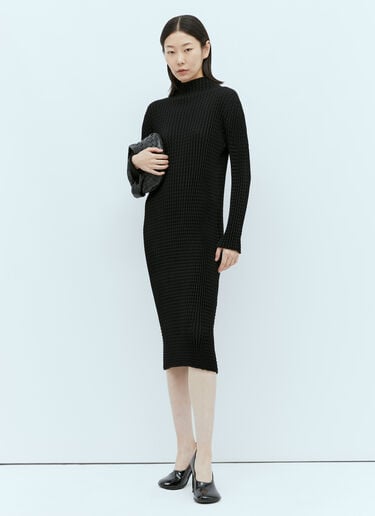 스펀지 BK/WT-28 긴팔 미디 원피스 Issey Miyake 스펀지 BK/WT-28 긴팔 미디 원피스 블랙 ism0255003