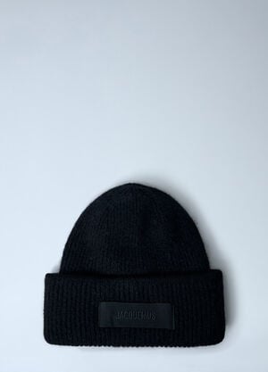 Jacquemus Logo Motif Beanie Hat Black jac0162018