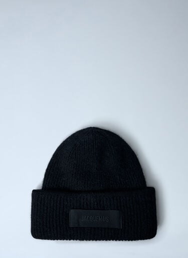 Logo Motif Beanie Hat Jacquemus Logo Motif Beanie Hat Black jac0162018