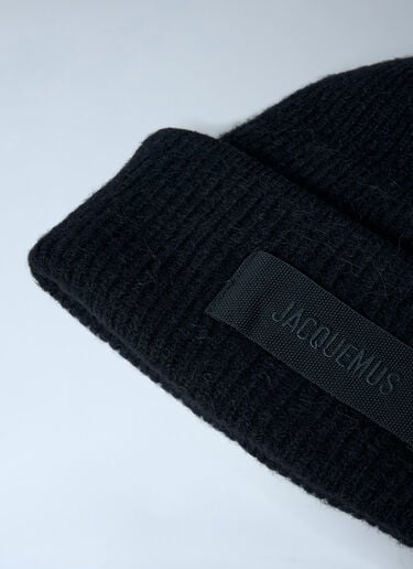 Logo Motif Beanie Hat Jacquemus Logo Motif Beanie Hat Black jac0162018