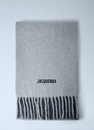 Jacquemus Logo Motif Scarf Grey jac0162028