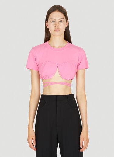 Le Baci Cropped T-Shirt Jacquemus Le Baci Cropped T-Shirt Pink jac0250146