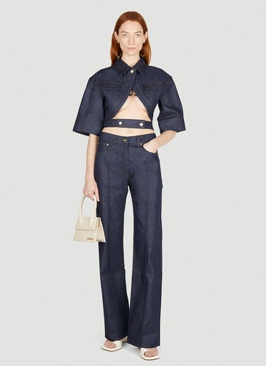 르 오 드 님 유마 탑 Jacquemus 르 오 드 님 유마 탑 Blue jac0251053