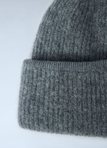 Logo Motif Beanie Hat Jacquemus Logo Motif Beanie Hat Dark Grey jac0262027