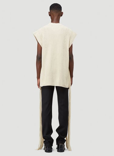 Fringed Knit Vest Sweater Jil Sander Fringed Knit Vest Sweater White jil0110005