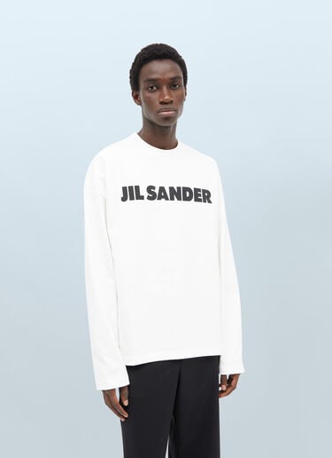 徽标印花长袖 T 恤 Jil Sander 徽标印花长袖 T 恤 白色 jil0155008