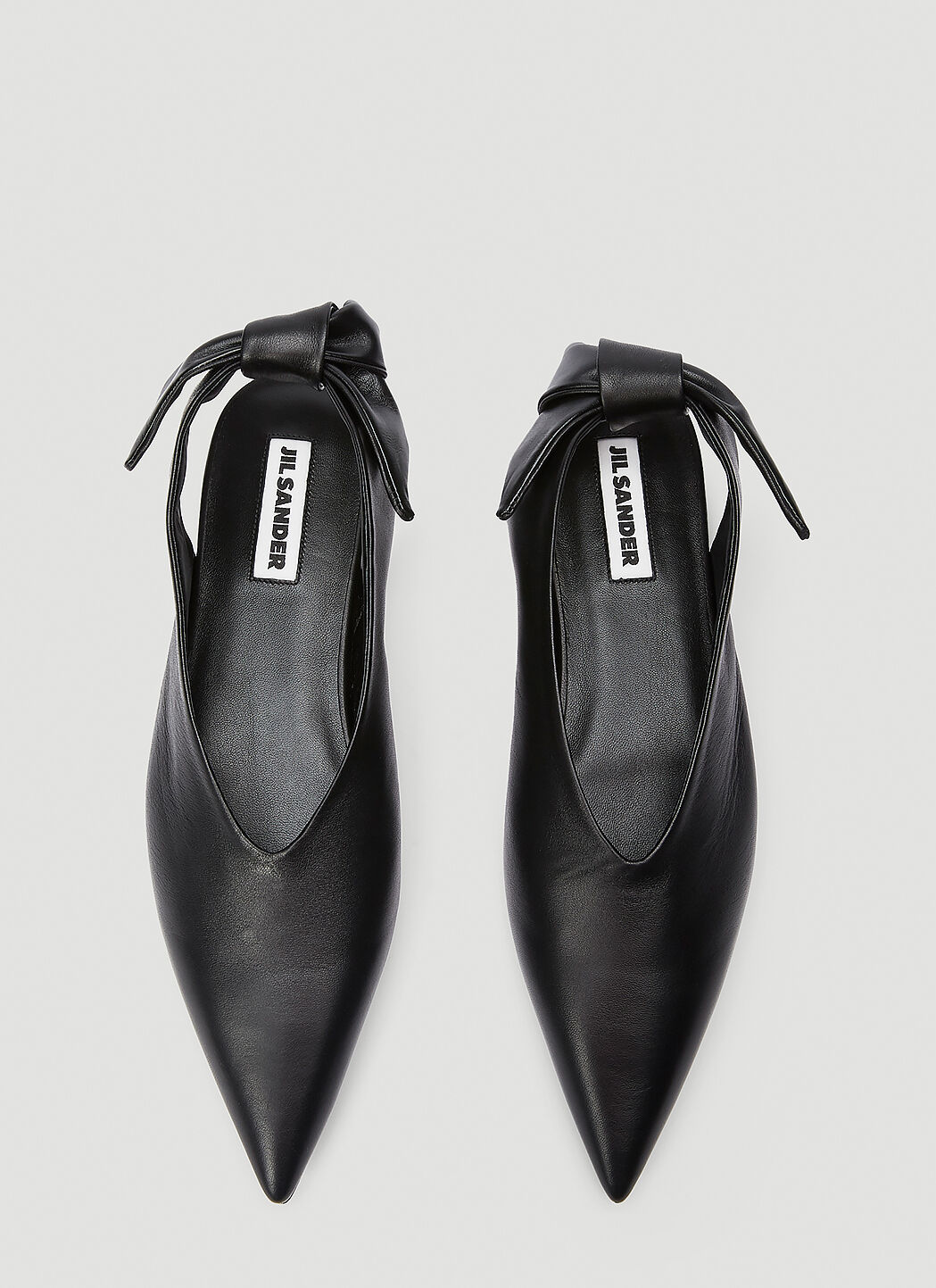 Jil Sander Knotted Leather Flats in Black | LN-CC