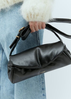 Jil Sander Small Cannolo Padded Shoulder Bag Black jil0255033