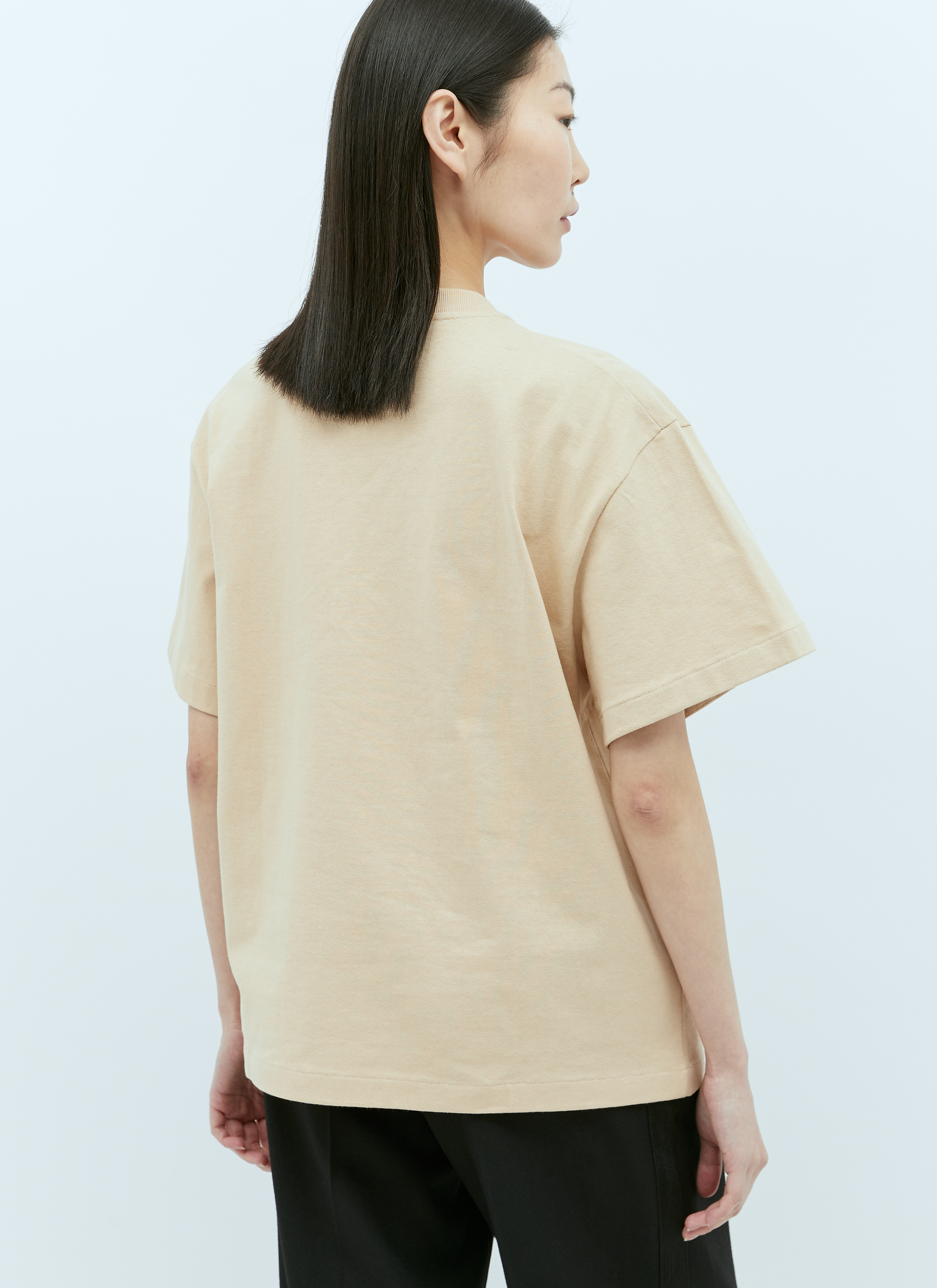 Tシャツ・カットソー JIL SANDER Woman T-Shirt Beige J40FV0106JTN356 961 Jil Sander logo-print Cotton T-shirt | Neutrals | FARFETCH JO