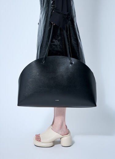 皮革弧形单肩包 Jil Sander 皮革弧形单肩包 黑色 jil0259014
