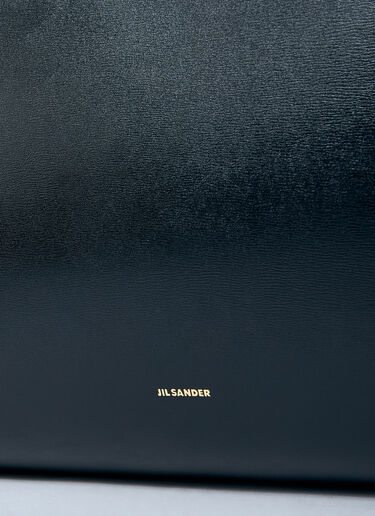 Jil Sander 皮革弧形单肩包  黑色 jil0259014