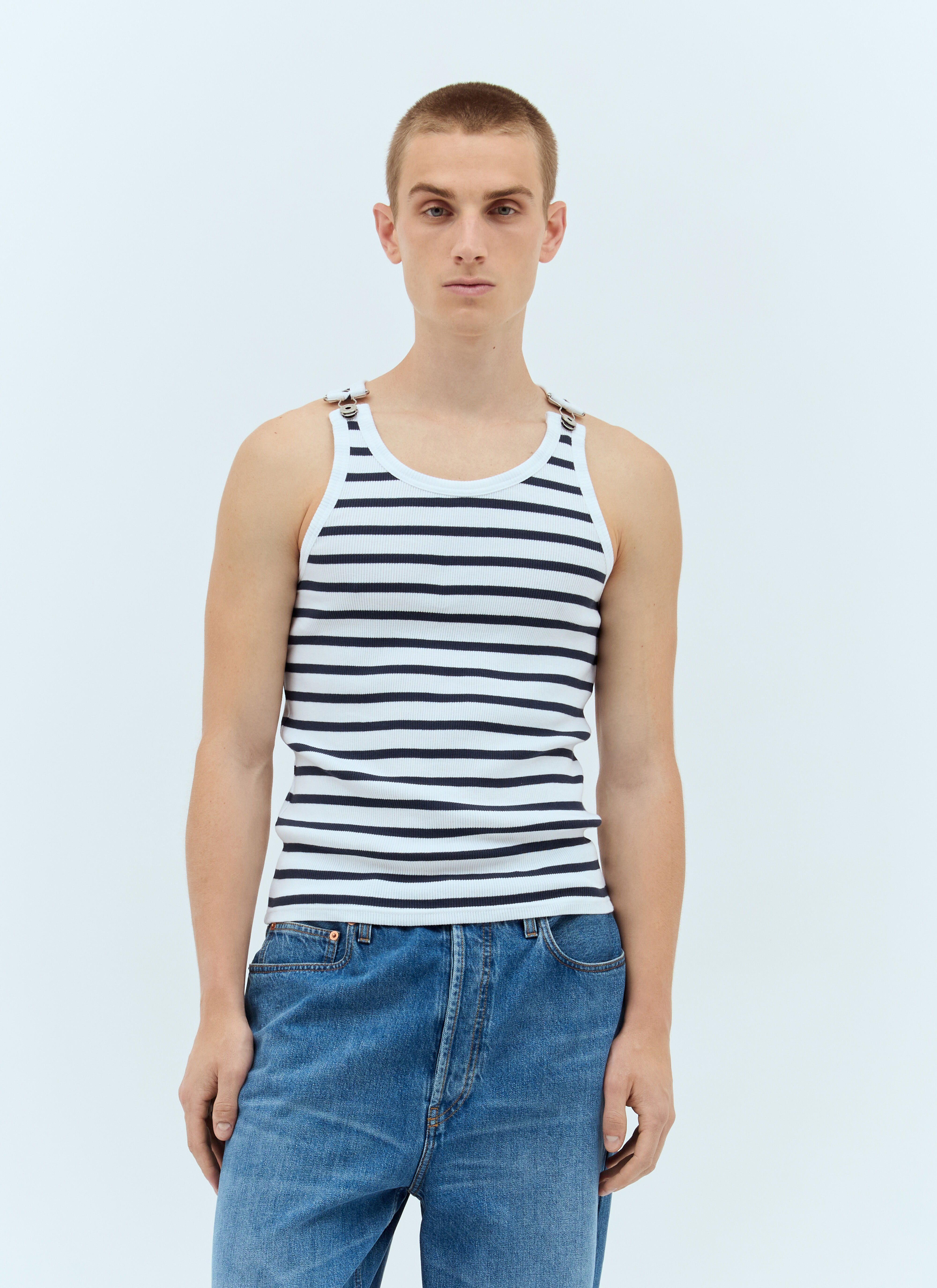 Jean Paul Gaultier Men's' Mariniere Tank Top in White | LN-CC®