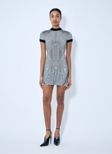 Morphing Pinstripe Mini Dress Jean Paul Gaultier Morphing Pinstripe Mini Dress White jpg0259020