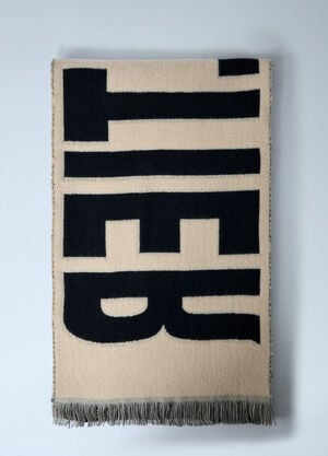 Jean Paul Gaultier Logo Motif Wool Scarf Black jpg0261014