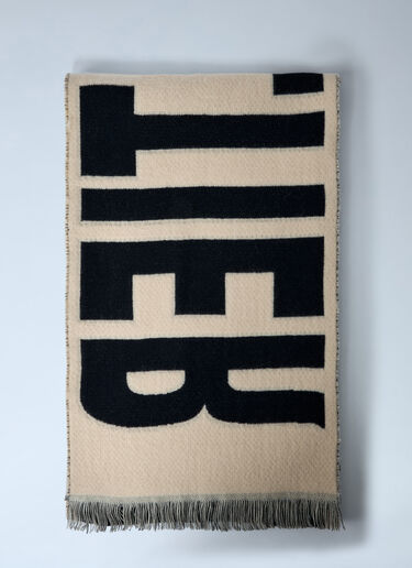 Logo Motif Wool Scarf Jean Paul Gaultier Logo Motif Wool Scarf Black jpg0261014