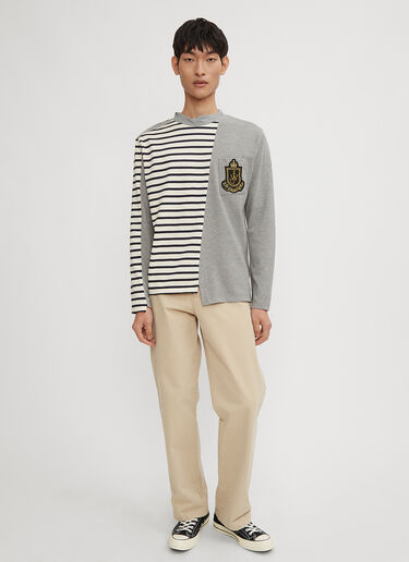 Panelled Breton Long Sleeve T-Shirt JW Anderson Panelled Breton Long Sleeve T-Shirt Grey jwa0134012