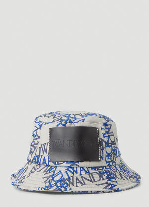 JW Anderson Double Logo Bucket Hat Blue jwa0248012