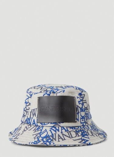 JW Anderson Double Logo Bucket Hat Blue jwa0248012