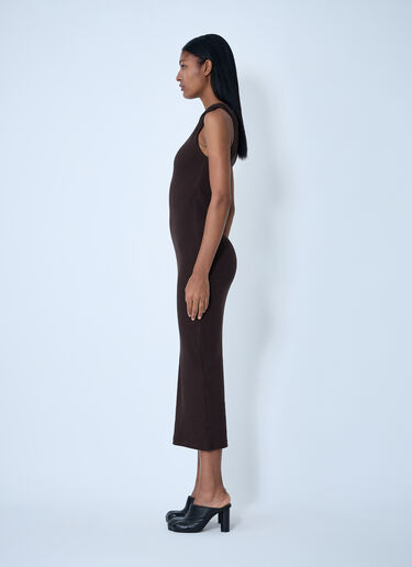 JW Anderson Logo Motif Rib Dress Dark Brown jwa0261003