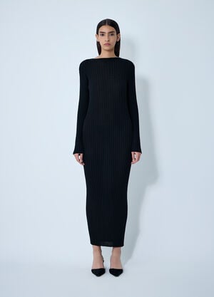 Khaite Sigrid Wool Maxi Dress Black kha0261004