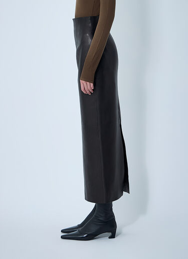 Khaite Loxley Leather Skirt Black kha0261009