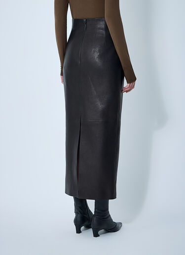 Khaite Loxley Leather Skirt Black kha0261009