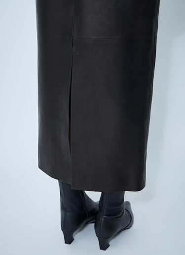Khaite Loxley Leather Skirt Black kha0261009