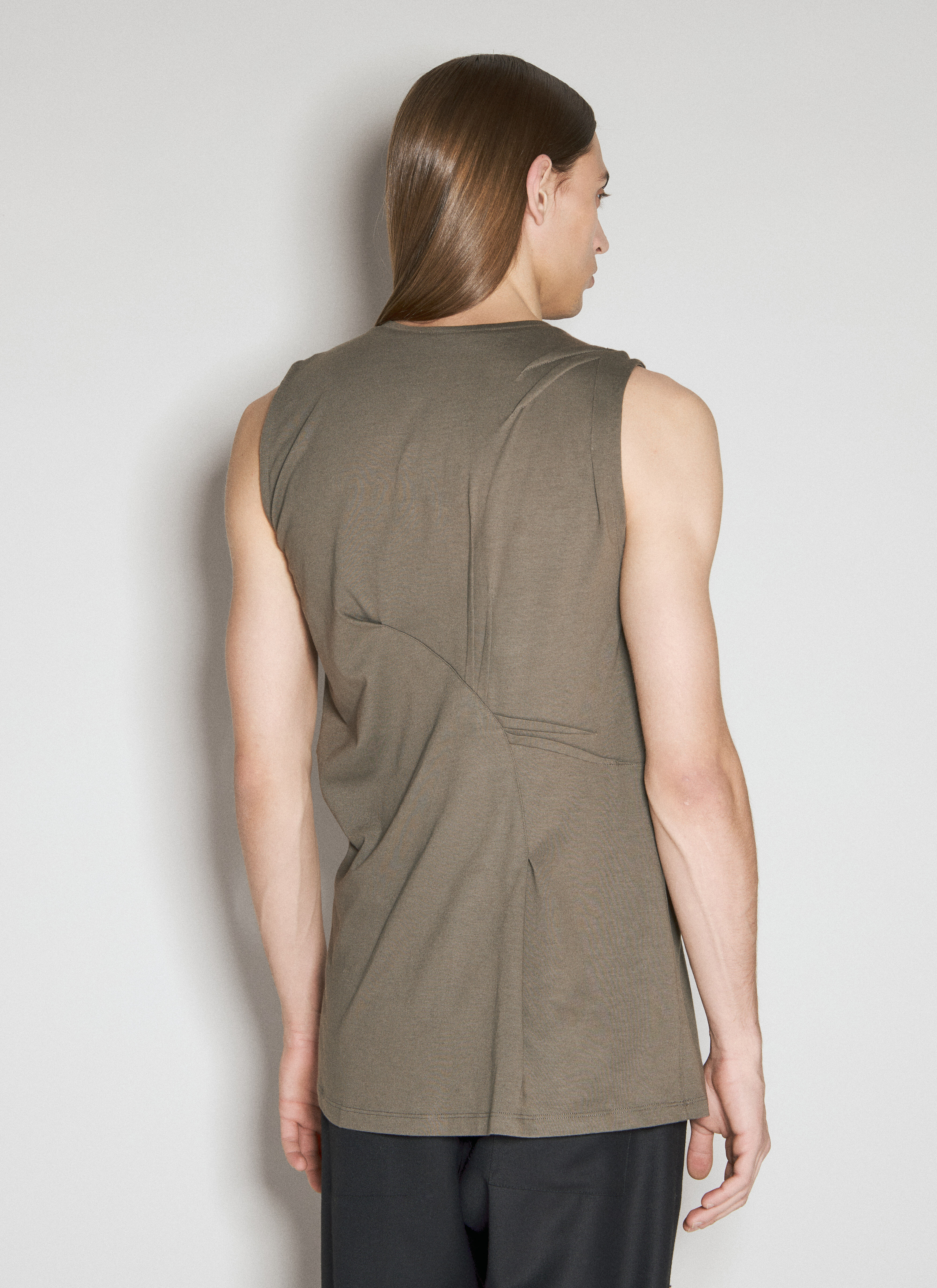 トップス kiko kostadinov DEULTUM DARTED TOP 48 Kiko Kostadinov Men's' Deultum Darted Vest in Khaki | LN-CC®
