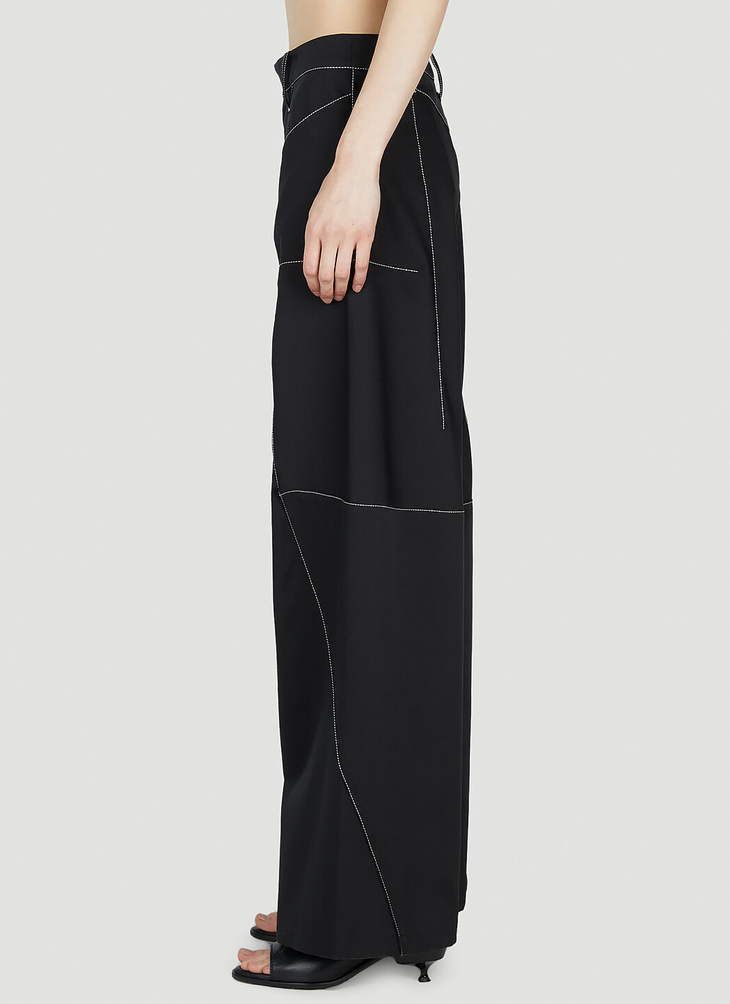 Kiko Kostadinov Women's' Angled Wide Leg Pants in Black | LN-CC® Kiko Kostadinov Women's' Angled Wide Leg Pants in Black | LN-CC®