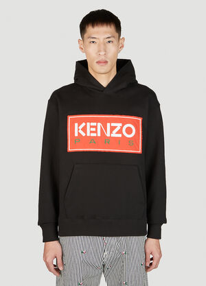 Kenzo ロゴパッチフード付きスウェットシャツ ブラック knz0152030