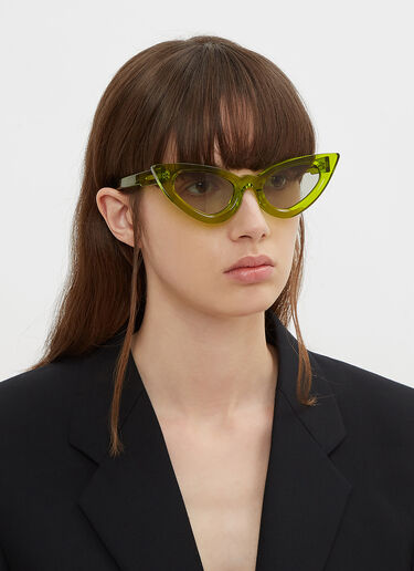 Maske Y3 Slim Cat Eye Sunglasses Kuboraum Maske Y3 Slim Cat Eye Sunglasses Green kub0235003