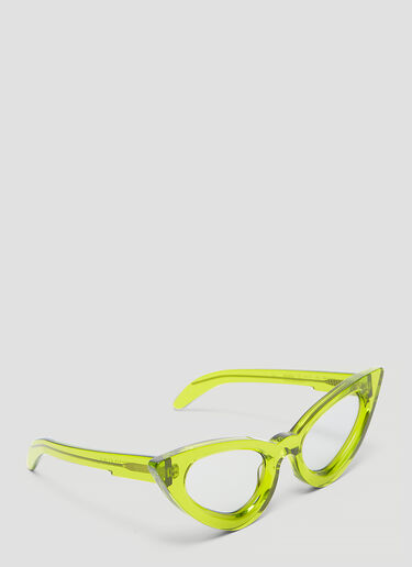 Maske Y3 Slim Cat Eye Sunglasses Kuboraum Maske Y3 Slim Cat Eye Sunglasses Green kub0235003