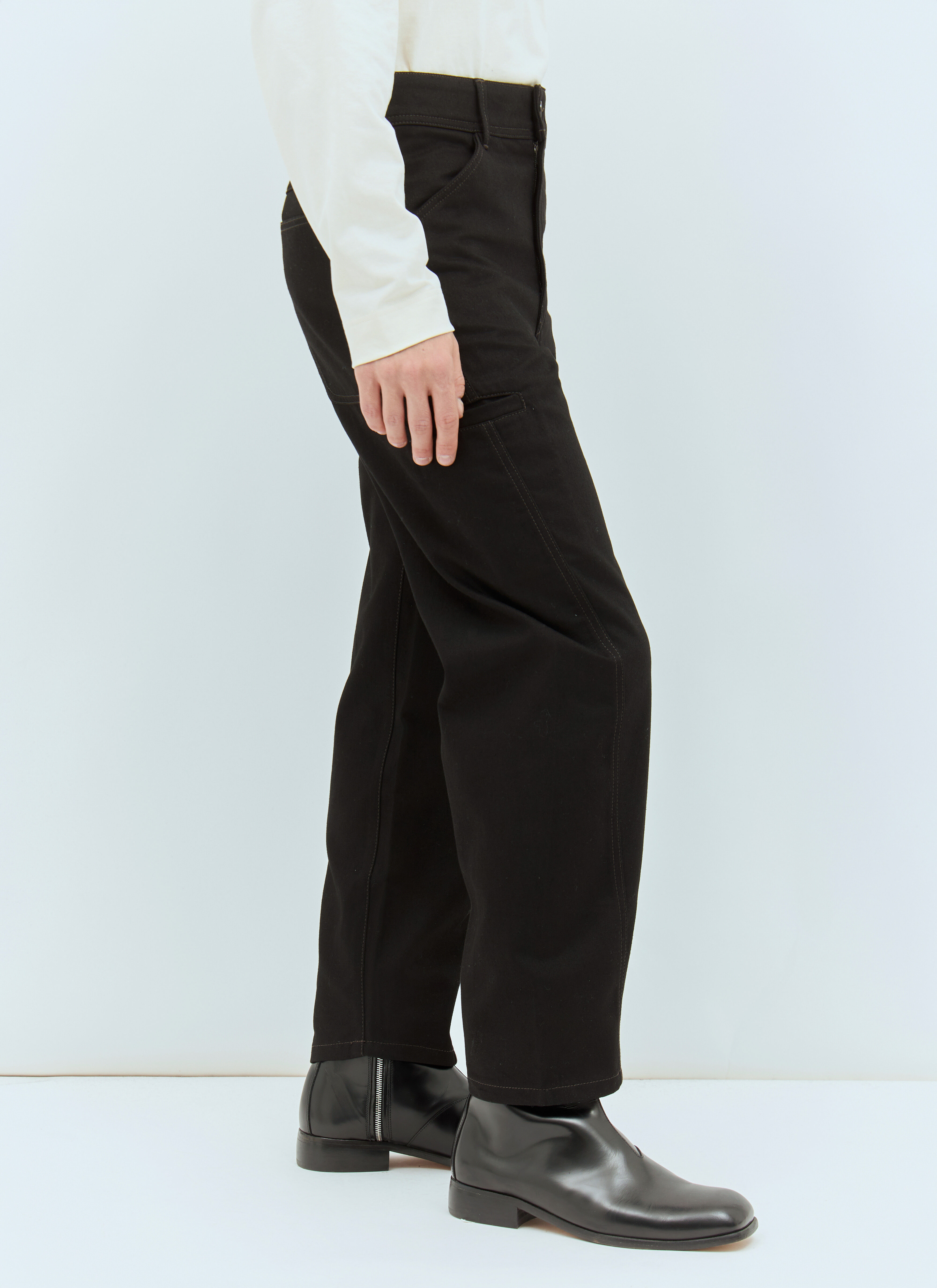 Lemaire Men's' Twisted Workwear Pants in Black | LN-CC®