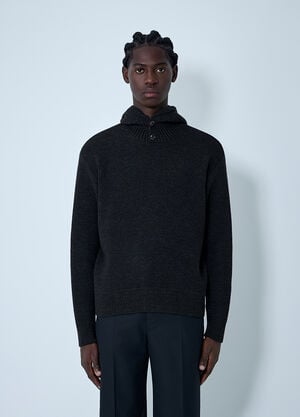 Lemaire Knitted Hooded Sweatshirt Dark Brown lem0162013
