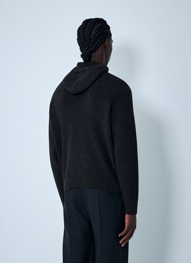 Knitted Hooded Sweatshirt Lemaire Knitted Hooded Sweatshirt Dark Brown lem0162013