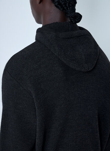 Knitted Hooded Sweatshirt Lemaire Knitted Hooded Sweatshirt Dark Brown lem0162013