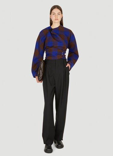 Checked Wrap Top Lemaire Checked Wrap Top Blue lem0250018