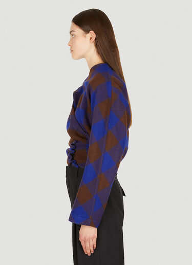 Checked Wrap Top Lemaire Checked Wrap Top Blue lem0250018