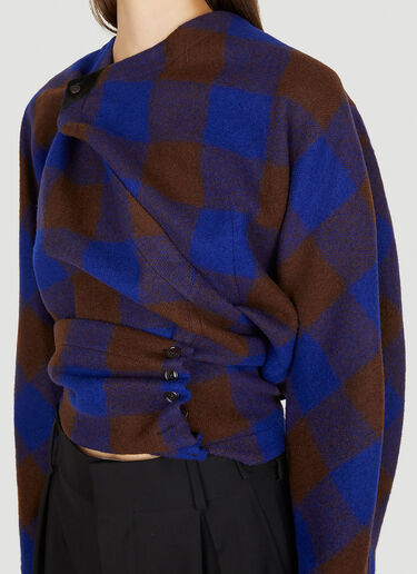 Checked Wrap Top Lemaire Checked Wrap Top Blue lem0250018