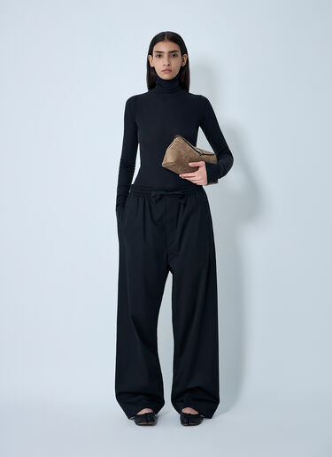 Lightweight Cotton Satin Pants Lemaire Lightweight Cotton Satin Pants Black lem0262003
