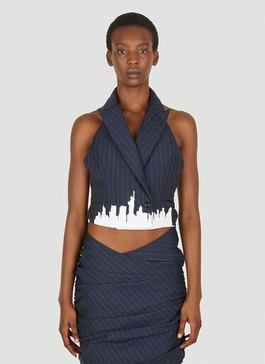 Skyline 细条纹挂脖上衣 Lourdes Skyline 细条纹挂脖上衣 蓝色 lou0249009